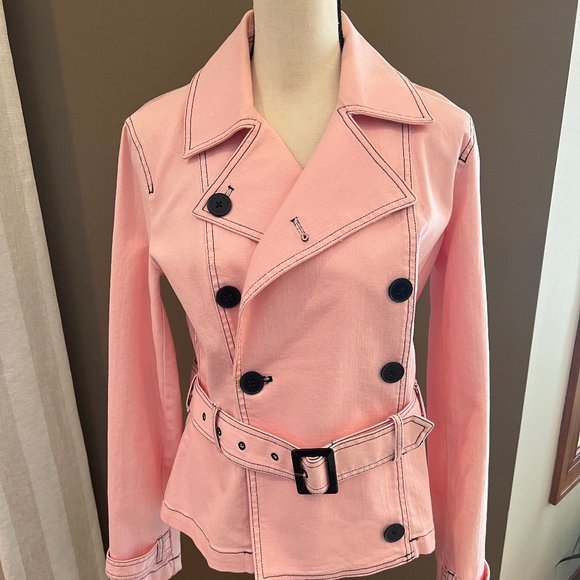 Lauren Jeans by Ralph Lauren Jackets & Blazers - Ralph Lauren Jeans Pink Denim Double Breasted Belted Jacket, Size Medium